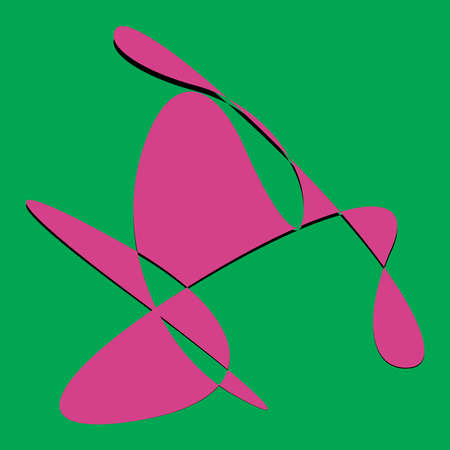 Random curvy, squiggle, freehand abstract shape. Squiggle wriggle distortion deformation effect element - stock vector illustration, clip-art graphicsのイラスト素材