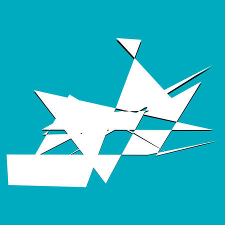 Edgy, ruptured, shatter, splinter shape, design element. Random geometric, angular abstract art - stock vector illustration, clip-art graphicsのイラスト素材