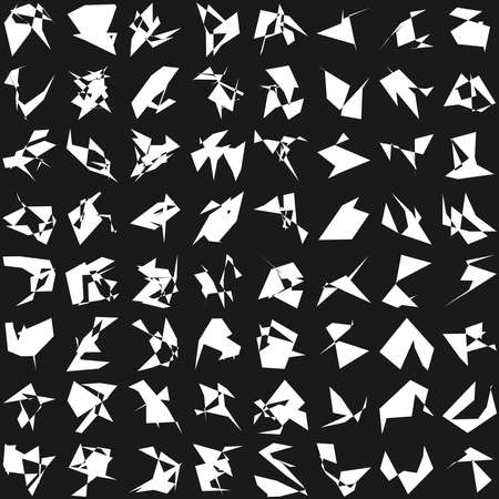 Edgy, ruptured, shatter, splinter shape, design element. Random geometric, angular abstract art - stock vector illustration, clip-art graphicsのイラスト素材