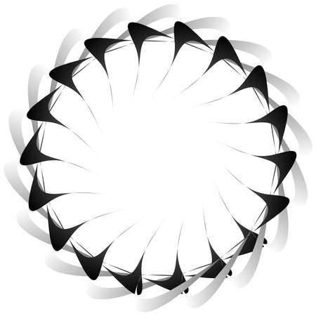 Circular, radial icon, motif, mandala shape. Swirl, twirl, helix, volute rotation geometric design element. Abstract circle - stock vector illustration, clip-art graphicsのイラスト素材