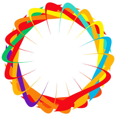 Circular, radial icon, motif, mandala shape. Swirl, twirl, helix, volute rotation geometric design element. Abstract circle - stock vector illustration, clip-art graphicsのイラスト素材