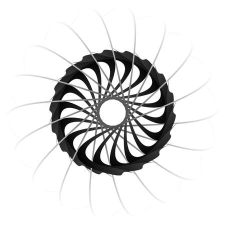 Circular, radial icon, motif, mandala shape. Swirl, twirl, helix, volute rotation geometric design element. Abstract circle - stock vector illustration, clip-art graphicsのイラスト素材