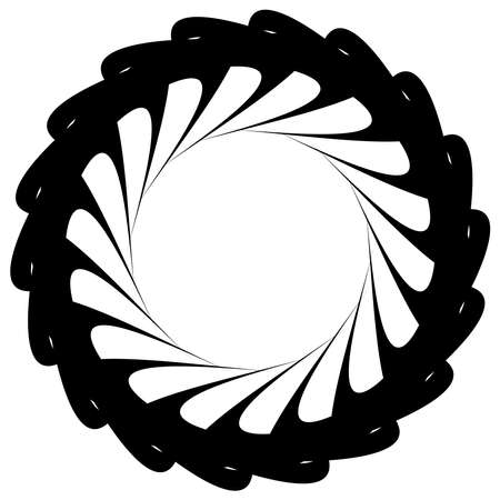 Circular, radial icon, motif, mandala shape. Swirl, twirl, helix, volute rotation geometric design element. Abstract circle - stock vector illustration, clip-art graphicsのイラスト素材