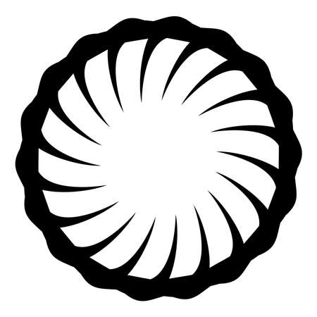 Circular, radial icon, motif, mandala shape. Swirl, twirl, helix, volute rotation geometric design element. Abstract circle - stock vector illustration, clip-art graphicsのイラスト素材