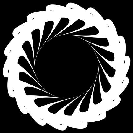 Circular, radial icon, motif, mandala shape. Swirl, twirl, helix, volute rotation geometric design element. Abstract circle - stock vector illustration, clip-art graphicsのイラスト素材