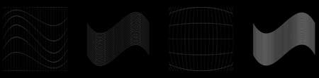 Grid, mesh, grating, trellis, wireframe with distortion, deformation effect. Warp tweak distort grid...