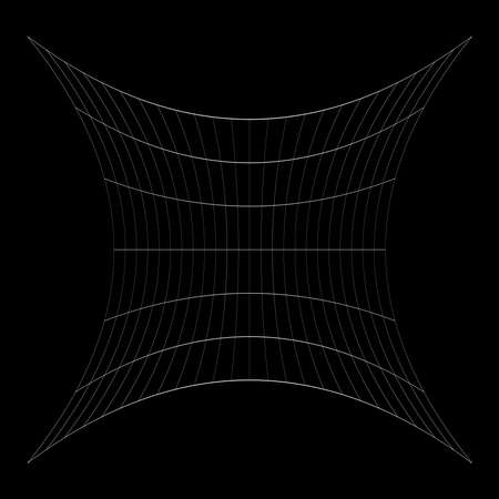 Grid, mesh, grating, trellis, wireframe with distortion, deformation effect. Warp tweak distort grid - stock vector illustration, clip-art graphicsのイラスト素材