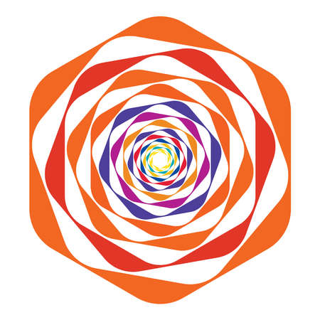Colorful optical, visual art illustration. Spiral vortex, helix, swirl and twirl geometric design...