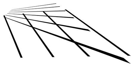 3d spatial grid, mesh, grating and lattice abstract geometric shape, element. Intersecting lines in perspective - stock vector illustration, clip-art graphicsのイラスト素材