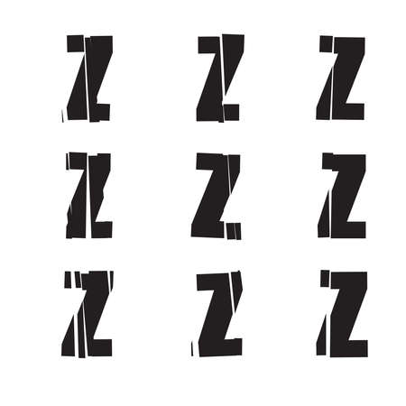 Textured letter Z. Shattered, fractured, broken alphabet series - stock vector illustration, clip-art graphicsのイラスト素材