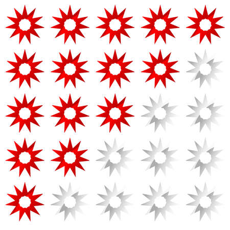 Star rating element. Reward, quality level, user satisfaction, ranking, satisfaction concept icons - stock vector illustration, clip-art graphicsのイラスト素材