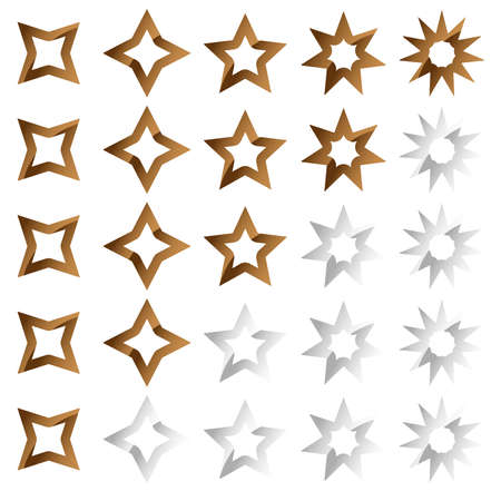Star rating element. Reward, quality level, user satisfaction, ranking, satisfaction concept icons - stock vector illustration, clip-art graphicsのイラスト素材