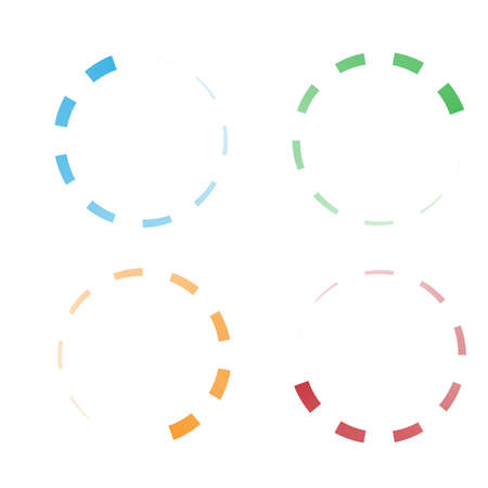 Progress, steps, phases indicator. Preloader, buffer shape. Circle, circular loading icon - stock vector illustration, clip-art graphicsのイラスト素材