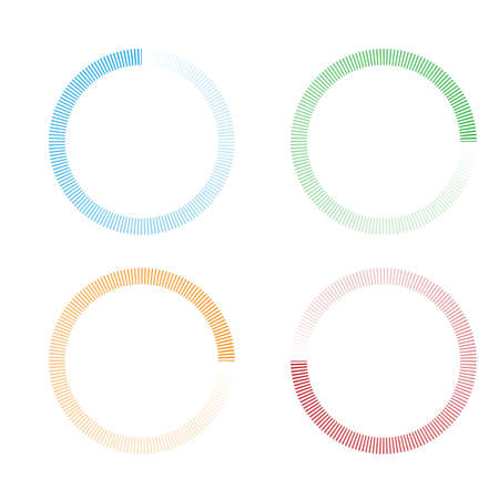 Progress, steps, phases indicator. Preloader, buffer shape. Circle, circular loading icon - stock vector illustration, clip-art graphicsのイラスト素材