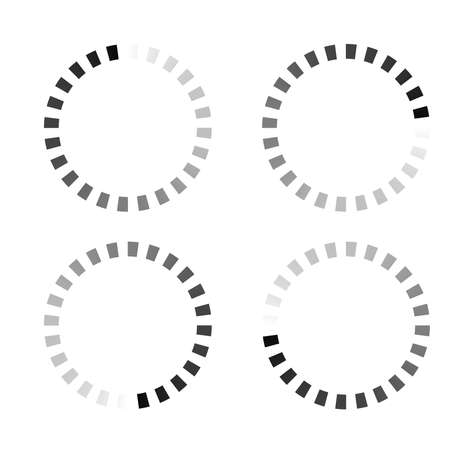 Progress, steps, phases indicator. Preloader, buffer shape. Circle, circular loading icon - stock vector illustration, clip-art graphicsのイラスト素材