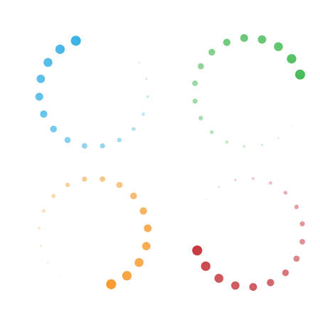 Progress, steps, phases indicator. Preloader, buffer shape. Circle, circular loading icon - stock vector illustration, clip-art graphicsのイラスト素材