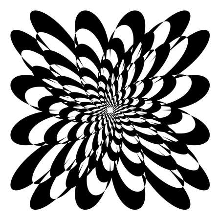 Abstract op-art element. Optical, visual art, artistic element illustration - stock vector illustration, clip-art graphicsのイラスト素材