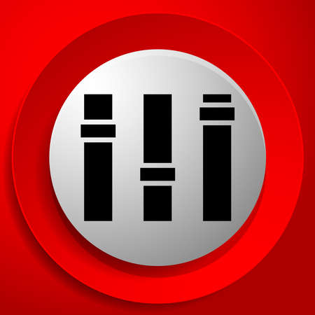 Adjuster, slider, tuner, fader bars with levers, knobs - stock vector illustration, clip-art graphicsのイラスト素材