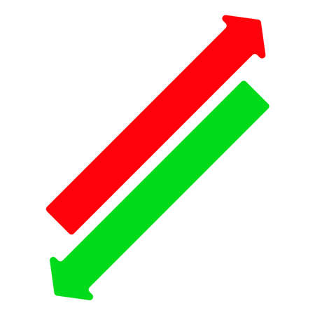 Green and red up and down arrow. Arrow pointing upwards - stock vector illustration, clip-art...