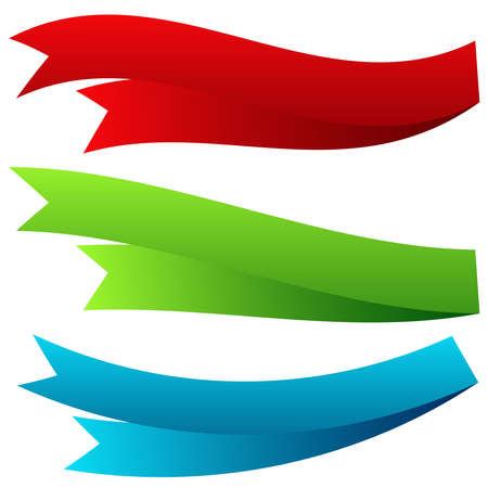 Banner, ribbon horizontal shape, design element - stock vector illustration, clip-art graphicsのイラスト素材