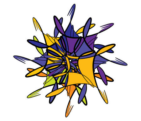 Radiating mandala. Circular geometric motif icon shape - stock vector illustration, clip-art graphicsのイラスト素材