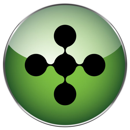 Connected circles, nodes as technology, tech, electronics and connection icon symbol - stock vector illustration, clip-art graphicsのイラスト素材