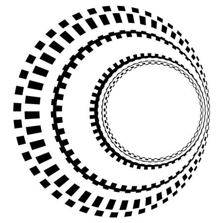 Abstract circle graphic. Geometric circle, ring design element. Circular concentric angular shape icon symbol - stock vector illustration, clip-art graphicsのイラスト素材