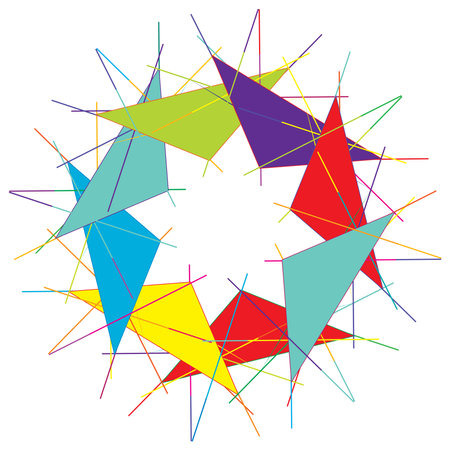 Colorful geometric abstract icon, symbol motif and mandala - stock vector illustration, clip-art...