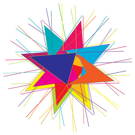 Colorful geometric abstract icon, symbol motif and mandala - stock vector illustration, clip-art graphicsのイラスト素材