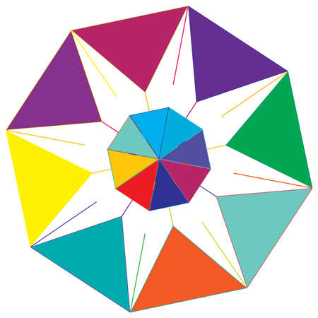 Colorful geometric abstract icon, symbol motif and mandala - stock vector illustration, clip-art...