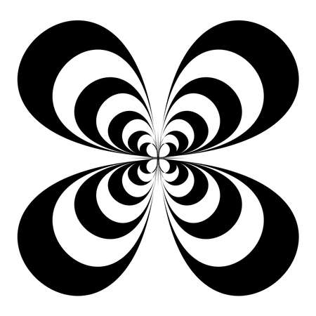 Abstract op-art element (s). Optical, visual art shapes, icons, symbols - stock vector illustration, clip-art graphicsのイラスト素材