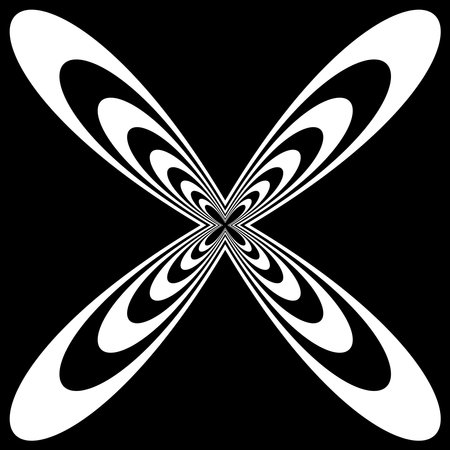 Abstract op-art element (s). Optical, visual art shapes, icons, symbols - stock vector illustration, clip-art graphicsのイラスト素材