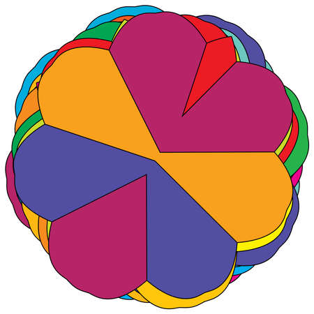 Colorful sacred geometry illustration, icon. Abstract lotus, flower, petal composition - stock vector illustration, clip-art graphicsのイラスト素材