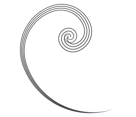 Calligraphic spiral, swirl, twirl element. Helix, volute and vortex icon - stock vector illustration, clip-art graphicsのイラスト素材