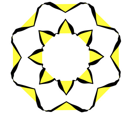 Radiating mandala. Circular geometric motif icon shape - stock vector illustration, clip-art graphicsのイラスト素材