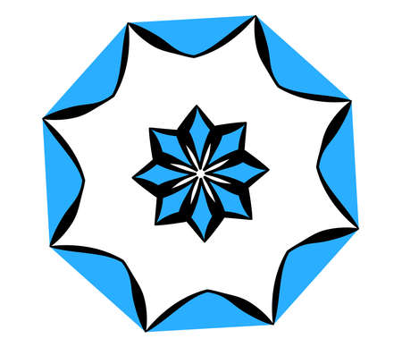 Radiating mandala. Circular geometric motif icon shape - stock vector illustration, clip-art graphicsのイラスト素材