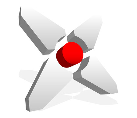 Red X sign, shape, letter. Crosshair, target mark, reticle concept icon - stock vector illustration, clip-art graphicsのイラスト素材