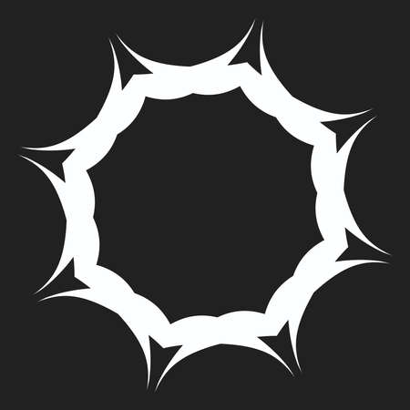 Radiating mandala. Circular geometric motif icon shape - stock vector illustration, clip-art graphicsのイラスト素材