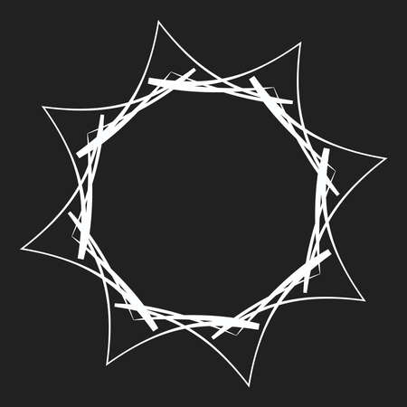 Radiating mandala. Circular geometric motif icon shape - stock vector illustration, clip-art graphicsのイラスト素材