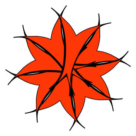 Radiating mandala. Circular geometric motif icon shape - stock vector illustration, clip-art graphicsのイラスト素材