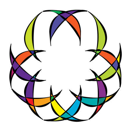 Radiating mandala. Circular geometric motif icon shape - stock vector illustration, clip-art graphicsのイラスト素材