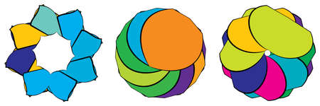 Radiating mandala. Circular geometric motif icon shape - stock vector illustration, clip-art graphicsのイラスト素材