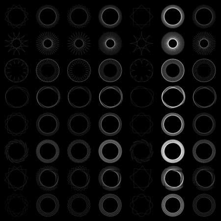 Geometric Circular abstract motif, icon, symbol. Radial, radiating design element vector - stock vector illustration, clip-art graphicsのイラスト素材
