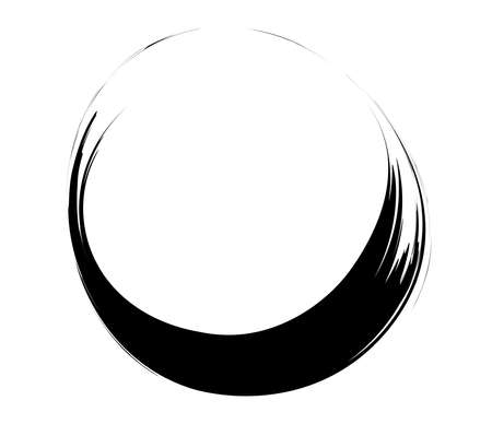 Paintbrush, paint stroke circle element - stock vector illustration, clip-art graphicsのイラスト素材