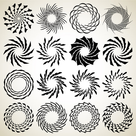 Abstract spiral, swirl, twirl mandala, motif icon - stock vector illustration, clip-art graphicsのイラスト素材