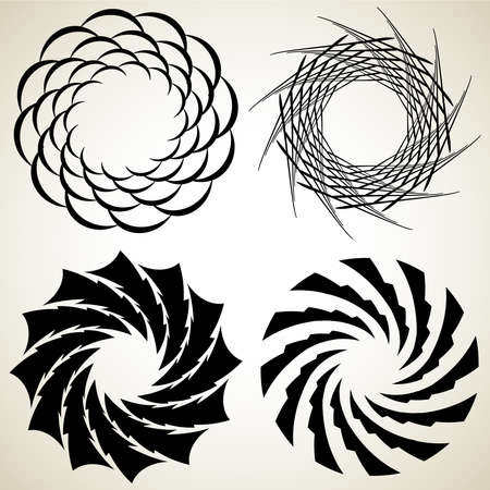 Abstract spiral, swirl, twirl mandala, motif icon - stock vector illustration, clip-art graphicsのイラスト素材
