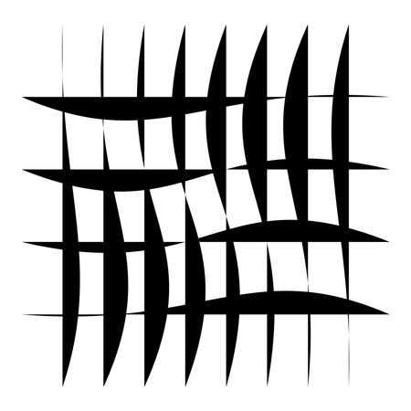 Irregular grid, mesh with random lines. Squares lattice, grating, trellis and plexus pattern - stock vector illustration, clip-art graphicsのイラスト素材