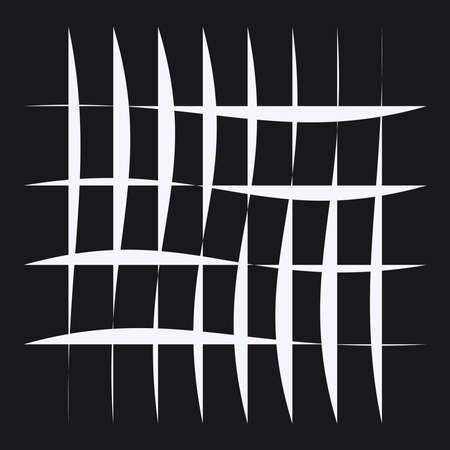 Irregular grid, mesh with random lines. Squares lattice, grating, trellis and plexus pattern - stock vector illustration, clip-art graphicsのイラスト素材