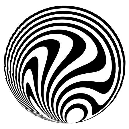 Abstract circular, radiating design element vector - stock vector illustration, clip-art graphicsのイラスト素材