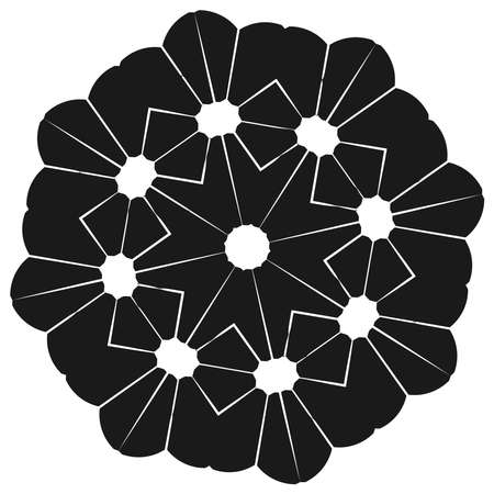 Sacred geometry lotus, floral, flower motif, icon. Geometric circular, circle symbol illustration - stock vector illustration, clip-art graphicsのイラスト素材